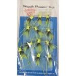 Betts Wiggle Popper Chartreuse Speckle Size 6 12-card - HookMeUp