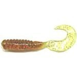 Action Bait 3' Curly Grubs 25pk Pumpkin Chartreuse Tail - HookMeUp