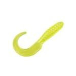 Action Bait 4' Curly Grubs 12pk Pearl Chartreuse - HookMeUp
