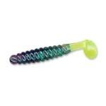 Slider Crappie Grubs 2' 20ct June Bug-Chartreuse Tail - HookMeUp