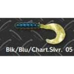 Big Bite Fat Grub 2' 10ct Black-Blue-Chartreuse Silver - HookMeUp