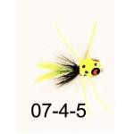 Betts Frugal Frog Size 4 Chartreuse-Black Speckle - HookMeUp
