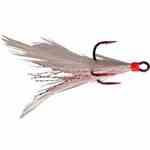 Mustad Dressed Treble Hooks 2ct White Size 2 - HookMeUp
