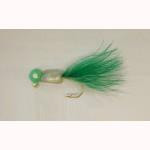 Hal-Fly Jig 1-16oz 12-cd Green-Pearl-White-Green - HookMeUp