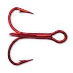 Mustad Treble Triple Grip Red 10ct Size 2 - HookMeUp