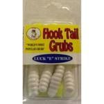 Luckie Strike Curl Tail Grub 3' 10ct White-Chartreuse Glitter - HookMeUp