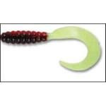 Luckie Strike TriColor Grub 3'10ct Black Red Silk Chart - HookMeUp