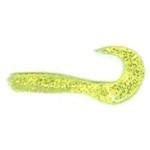 Action Bait 3' Curly Grubs 25pk Chartreuse Glitter - HookMeUp