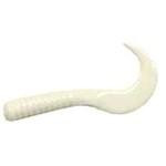 Action Bait 3' Curly Grubs 25pk White - HookMeUp
