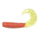 Action Bait 3' Curly Grubs 25pk Red Chartreuse Glitter - HookMeUp