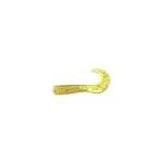 Action Bait 4' Curly Grubs 12pk Chartreuse Red Glitter - HookMeUp