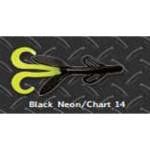 Big Bite Creature 4' 10ct Black Neon Chartreuse - HookMeUp