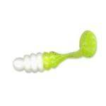 Slider Pan Fish Grub 1' 20ct White-Chartreuse - HookMeUp