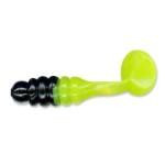 Slider Pan Fish Grub 1' 20ct Black-Chartreuse - HookMeUp