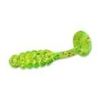 Slider Pan Fish Grub 1' 20ct Chartreuse Glitter - HookMeUp