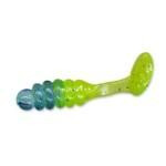 Slider Pan Fish Grub 1' 20ct Blue Ice-Chartreuse - HookMeUp
