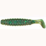 Slider Crappie Grubs 2' 20ct Chartreuse-JuneBug Core - HookMeUp