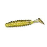 Slider Crappie Grubs 2' 20ct Smoke Yellow Core - HookMeUp