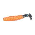 Slider Crappie Grubs 2' 20ct Orange-Black Tail - HookMeUp