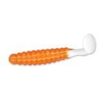 Slider Crappie Grubs 2' 20ct Orange-White Tail - HookMeUp