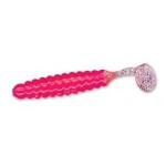 Slider Crappie Grubs 2' 20ct Hot Pink-Silver Glitter Tail - HookMeUp