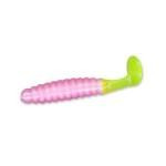 Slider Crappie Grubs 2' 20ct Bubble Gum-Chartreuse Tail - HookMeUp