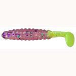 Slider Crappie Grubs 2' 20ct Cotton Candy-Chartreuse - HookMeUp