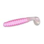 Slider Crappie Grubs 2' 20ct Pink-Pearl Tail - HookMeUp