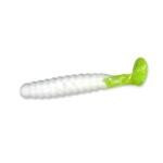 Slider Crappie Grubs 2' 20ct White-Chartreuse Tail - HookMeUp