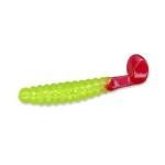 Slider Crappie Grubs 2' 20ct Chartreuse Glitter -Red Tail - HookMeUp