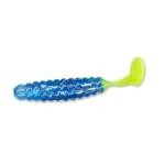 Slider Crappie Grubs 2' 20ct Blue Ice-Chartreuse Tail - HookMeUp
