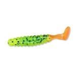 Slider Crappie Grubs 2' 20ct Chartreuse Black-Orange - HookMeUp