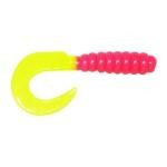 Big Bite Curl Tail Grub 2' 10ct Bubblegum Chartreuse - HookMeUp