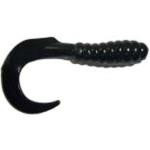 Big Bite Curl Tail Grub 2' 10ct Black - HookMeUp