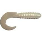 Big Bite Curl Tail Grub 2' 10ct Pearl - HookMeUp