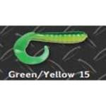 Big Bite Curl Tail Grub 2' 10ct Green-Yellow - HookMeUp