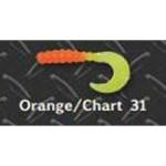 Big Bite Fat Grub 2' 10ct Orange-Chartreuse - HookMeUp