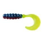 Big Bite Fat Grub 2' 10ct Blue Sparkle-Red Sparkle-Chart - HookMeUp