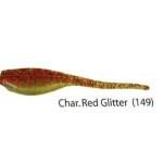 Gene Larew Baby Shad 2' 18ct Chartreuse Red Glitter - HookMeUp