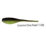 Gene Larew Baby Shad 2' 18ct Licorice ChartreusePearl - HookMeUp