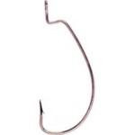 Eagle Claw Lazer Worm Hook Wide Gap PBlack 6ct Size 1-0 - HookMeUp