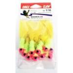 Eagle Claw Laker Maribou Jig 1-16 10ct Pink-Chartreuse-Yellow - HookMeUp