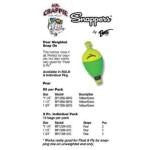 Betts Mr.Crappie Snappers Wgt 1.50' Pear 2ct Yellow-Green - HookMeUp