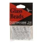 Top Brass Glass Beads 8mm 20ct Clear Flash - HookMeUp
