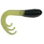 Big Bite Ring Triple Grub 2' 10ct Black-Chartreuse - HookMeUp