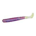 Slider Bass Grub 3' 15ct Plum Glitter Chartreuse Tail - HookMeUp