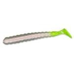 Slider Bass Grub 3' 15ct Pearl-Chartreuse Tail - HookMeUp