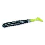 Slider Bass Grub 3' 15ct Creamy Chartreuse-Black Tail - HookMeUp