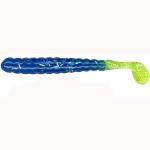 Slider Bass Grub 3' 15ct Blue Ice-Chartreuse Tail - HookMeUp