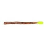 Slider 4' Worm 10ct Pumpkin Chartreuse Tail - HookMeUp